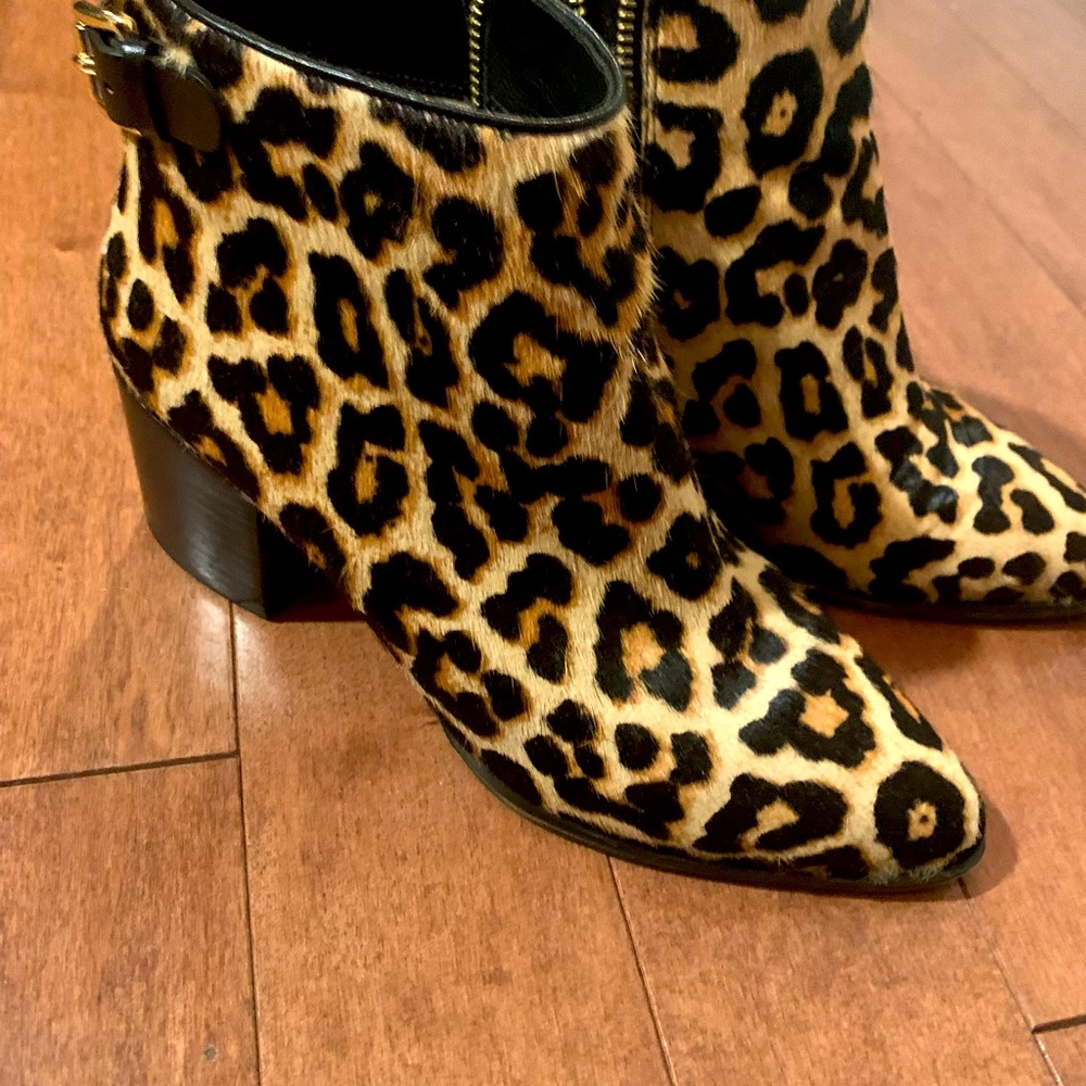 Michael kors leopard calf hair print booties